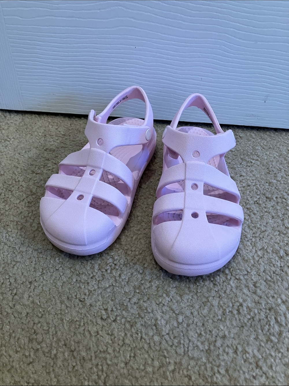 Crocs pink Classic Fisherman sandals size 12